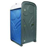 Toilettes portables écologiques en plastique, design moderne, durables pour les lieux publics, utilisation extérieure, bleu-gris, garantie 4 ans
