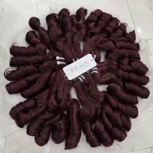 Paquetes de rizos de colores SDD con cierre frontales y extensiones de cabello humano vietnamita de donante único - Product Image 2