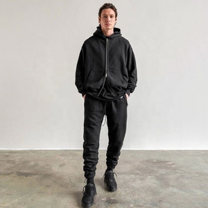 2025 nouveau automne unisexe coton hommes à capuche femmes sweat à capuche zippé Street Wear élégant noir avec Double fermeture éclair à capuche - Product Image 2