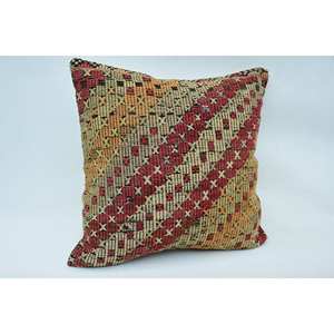 Multicolor Bohemian 24x24 Inch Wool Pillow Luxury <b>Vintage</b> Embroidered Woven Cushion for <b>Bedding</b> and Floor Decor - Product Image 2