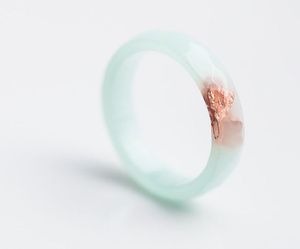 Bracelet jonc ange en résine florale UNIQUE, bijoux fins, imperméable, peint à la main, personnalisable - Product Image 3