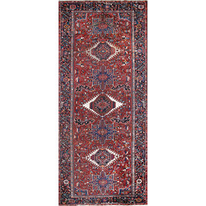 Tapis en laine noués à la main Nuray Pae-4258, motif médaillon rouge et orange - pour la décoration intérieure, collection de tapis Jaipur US - Product Image 1