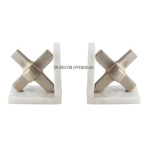 Sujetalibros de diseñador de manos pulidas brillantes con acabado de Color plateado fundido de aluminio para decoración de escritorios de hogar y Oficina de la India - Product Image 5