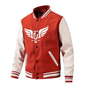 แจ็กเก็ตผ้าวูลคอตั้งสำหรับผู้ชายเสื้อแจ็กเก็ตทีมตัวแทนฤดูหนาวพิมพ์ลายแบบกำหนดเอง - Product Image 4