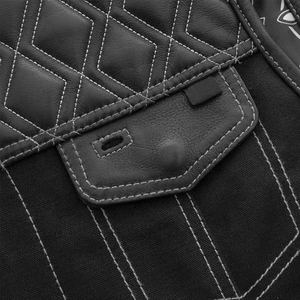 Gilet d'hiver en cuir PU pour homme, style motard, col en V, fermeture éclair, taille ajustable, coupe classique, imprimé, séchage rapide, anti-plis - Product Image 5