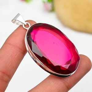 Pendentif Rubellite en Argent Sterling 925 Fait Main, Collier en Pierre Précieuse Certifié IGI, Bijou Unique, Cadeau de Fêtes pour Enfants et Femmes - Product Image 3