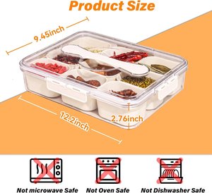 Recipiente Hermético para Especias con Múltiples Compartimentos para Organizar Azúcar, Sal, Pimienta, Hierbas y Condimentos en la Cocina - Product Image 4