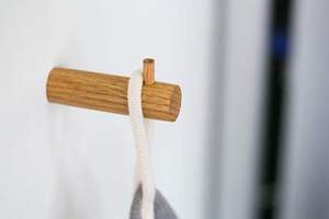 Oak Wood Wall Hooks Wooden Wall <b>Hanger</b> Coat Hook Towel <b>Hanger</b> Hat rack Decor Wall Hook Rack Modern Wooden Coat <b>Hanger</b> - Product Image 6