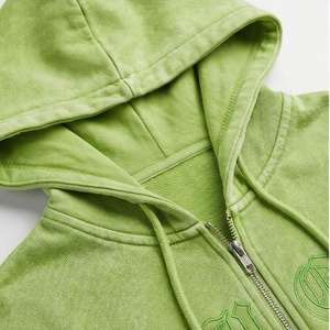 Wholesale Acid Wash <b>Womens</b> <b>Fleece</b> Sports Zipper Tracksuit Sweat Suit Custom Hoodies <b>Jogger</b> Sets Embroidery Premium Gym - Product Image 4