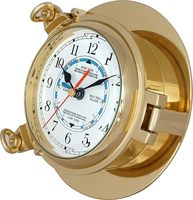 Montre de poche vintage en laiton à quartz, design Art Déco, géométrique abstrait, fonctionnement silencieux, facile à lire, décoration nautique pour la maison
