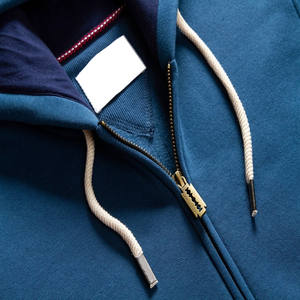 Sudaderas con capucha de gran tamaño de manga larga con cremallera de color sólido para hombre - Product Image 4