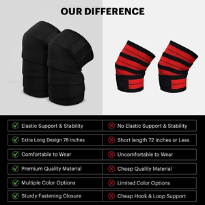 Bandes de genou pour haltérophilie extra résistantes, accessoires de salle de sport, bandes de genou, soutien du genou, bandes de genou pour haltérophilie - Product Image 6