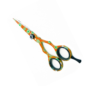 Meilleurs ciseaux de coupe de cheveux avec repose-doigt et vis fantaisie Ciseaux de coiffure professionnels en acier inoxydable revêtu de papier - Product Image 1