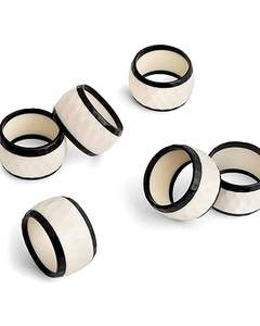 Anneaux de serviette en bois classiques Finition lisse de qualité supérieure Style américain écologique pour les décorations d'événements gastronomiques Festive - Product Image 1