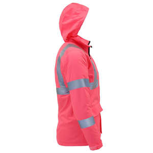 Veste réfléchissante de sécurité avec logo personnalisé, taille personnalisée, haute visibilité, classe 2 ANSI, LED clignotante, respirante, unisexe, hiver, polyester - Product Image 3