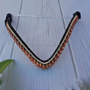 Banda de cuero con cristales transparentes para mujer, banda de piel de 3 filas, Color oro rosa, Color negro y marrón - Product Image 3