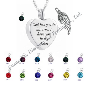 Pendentif Cœur Ailé Moderne en Acier Inoxydable Argenté avec Chaîne, Gravé pour Cendres d'Animaux <span class=keywords><strong>de</strong></span> Compagnie, 12 Pierres <span class=keywords><strong>de</strong></span> Naissance, Réutilisable, Étanche, Parfum - Product Image 5