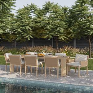 Ensemble de jardin minimaliste en teck massif résistant aux intempéries pour 6 personnes - Product Image 4