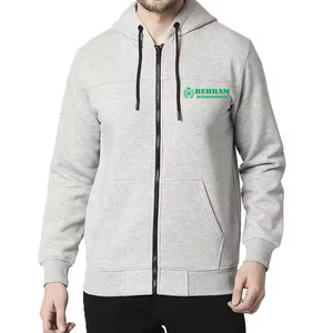 Nouveau style de sweat à capuche zippé pour homme, 100% coton molletonné/éponge française, respirant et à séchage rapide, impression de logo personnalisée - Product Image 2
