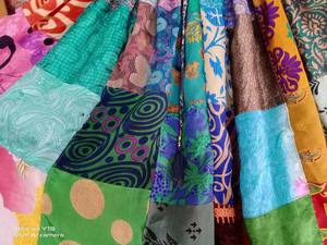 Multi Color <b>Silk</b> Patch Work Long Tired <b>Skirt</b> Women Free Size Maxi <b>Skirt</b> Dress Indian Vintage Style Long <b>Skirt</b> for Trendy Export - Product Image 5