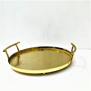 VISHAL HANDICRAFT Modern Matte <b>Black</b> Round Metal <b>Serving</b> <b>Tray</b> with Custom Logo and Size for Hotels Events New Arrival Decorative - Product Image 3