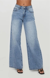 Pantalones Vaqueros de Mezclilla para Mujer, Corte Holgado Informal, Palazzo de Mezclilla, Algodón Transpirable de Alta Calidad, Personalizados - Product Image 2