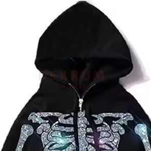 Sweat à capuche en strass pour homme, matière chaude pour l'hiver 2026, article tendance de la rue, nouveau modèle à porter - Product Image 3