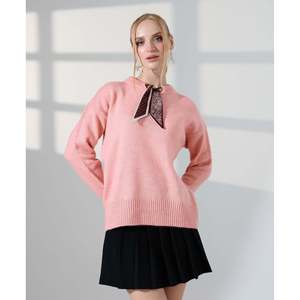 เสื้อสเวตเตอร์พร้อมเนคไท - สีแซลมอน - Product Image 1