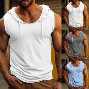 Camiseta sin Mangas Deportiva de Punto para Hombre, de Alta Calidad, con Bordado, de Secado Rápido, para Entrenamiento - Product Image 1