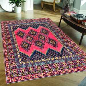 Tapis imprimé au design vintage - Rouge, Bleu, Luxe, Turc, Cuisine, Couloir, Classique, Cool, Cadeau, Tapis en chenille - Product Image 2