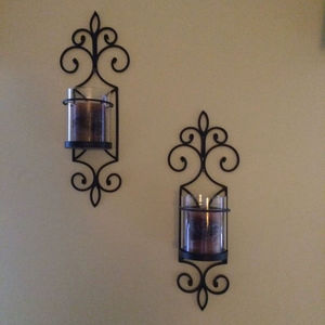 Classic Iron Candle <b>Sconces</b> Wall Mounted Indoor Livingroom Hallway Home <b>Lighting</b> Timeless Elegant Traditional Style - Product Image 1