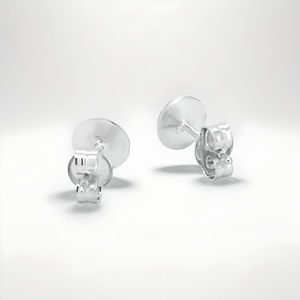 Listo para enviar Pendientes de bola chapados en rodio de plata Bonita joyería de moda Hecho en España - Product Image 4