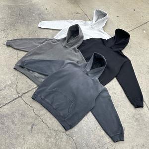 High Quality Acid Wash 100% Cotton Men's Oversized Pullover Hoodie Drop Shoulder 400 GSM Heavy Weight - Product Image 5