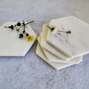 Premium Eco-Friendly Modern Home Decor Durable <b>Heat</b>-Resistant Scratch-Proof Marble <b>Coasters</b> Set of Stone Drink Protectors - Product Image 4