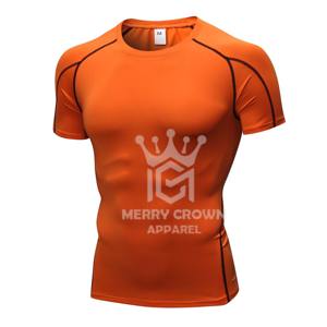 เสื้อยืดคอกลมแขนสั้นสำหรับผู้ชายเสื้อผ้าใยสังเคราะห์เนื้อแข็งสำหรับออกกำลังกายฟิตเนสออกกำลังกาย - Product Image 2