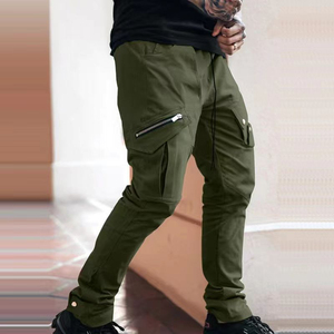 Pantalones de chándal personalizados de talla grande para hombre, nuevos deportes informales de primavera y otoño, pantalones de chándal para exteriores con múltiples bolsillos de Color sólido - Product Image 5