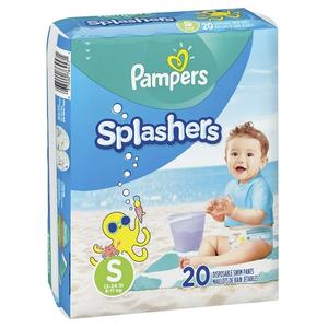 Todos los tamaños disponibles para los pañales de natación Pampers Splashers, de algodón, con protección 3D contra fugas, suaves y transpirables, a precio de descuento. - Product Image 1