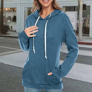 Sudadera con capucha personalizada para mujer, nuevo estilo, hombro caído, ropa de calle de punto transpirable ecológica para otoño con Logo frontal - Product Image 4