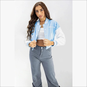 Phụ Nữ Mới Quá Khống Bóng Chày Dày Varsity Áo Khoác Bán Buôn Giá Rẻ Phụ Nữ Quần Áo Crop <span class=keywords><strong>Top</strong></span> Bóng Chày Áo Của Phụ Nữ Varsity Áo Khoác - Product Image 2