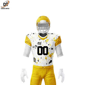 Conjuntos de ropa deportiva de uniforme de fútbol americano de malla/poliéster/Spandex ligero transpirable con impresión de logotipo personalizado de gran venta - Product Image 5