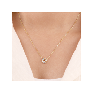 Hot Selling Minimal Diamond Cluster Gold <b>Necklace</b> With Marquise Cut Stone At Best Price - Product Image 5
