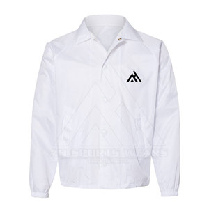 Coupe-vent graphique brodé avec logo personnalisé du fabricant Veste de sport pour hommes en nylon uni boutonné - Product Image 1