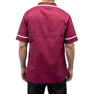 Uniformes de Hospital con Cuello en V Personalizados al por Mayor, Blusas de Enfermería con Cuello Camisero, Ribete Blanco, Túnica de Enfermera para el Cuidado de la Salud, Poliéster - Product Image 3