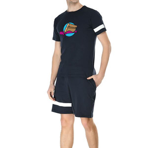 Conjunto corto informal de verano para hombre más vendido Serigrafía a color sólido a un precio - Product Image 2