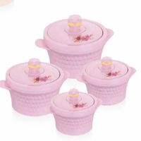 Ensemble de casseroles thermiques Anax Homeware Premium en acier inoxydable 4 pièces, verre borosilicate, céramique, double paroi isolée, fermeture hermétique