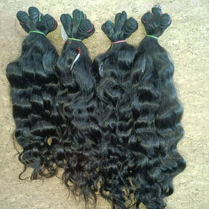 Extensiones de cabello virgen indio de alta calidad, máquina de ondas naturales, accesorio de tejido de trama doble, todos los colores adecuados - Product Image 1