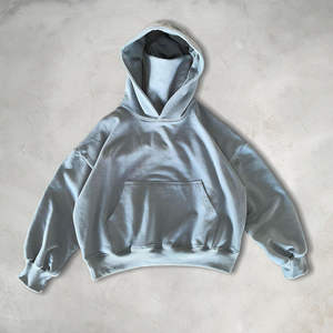 Sweat à capuche Vintage délavé hiver de haute qualité Street Wear hommes polaire lourde surdimensionné personnalisé en détresse Boxy lavage à l'acide - Product Image 1