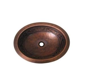 Lavabo de cobre para baño de resort de diseño más popular Lavabo de cobre de calidad premium en forma ovalada Elegante para uso en villas de hotel - Product Image 4