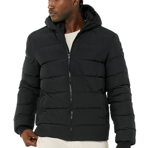 Wholesale Custom Warm Men's Duck Down <b>Jacket</b> Black <b>Hooded</b> Winter Puff Filled Down <b>Puffer</b> <b>Jackets</b> Bubble <b>Jacket</b> for Men's - Product Image 1