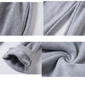 Ensemble de survêtement d'hiver en coton éponge français personnalisé OEM unisexe doublure en polaire respirant séchage rapide à capuche pantalons de survêtement joggeurs pour hommes - Product Image 2